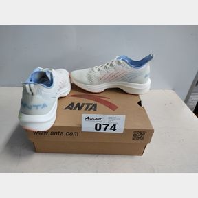 ANTA RUNNING SHOES BEIGE/BLUE/PINK - UK 5