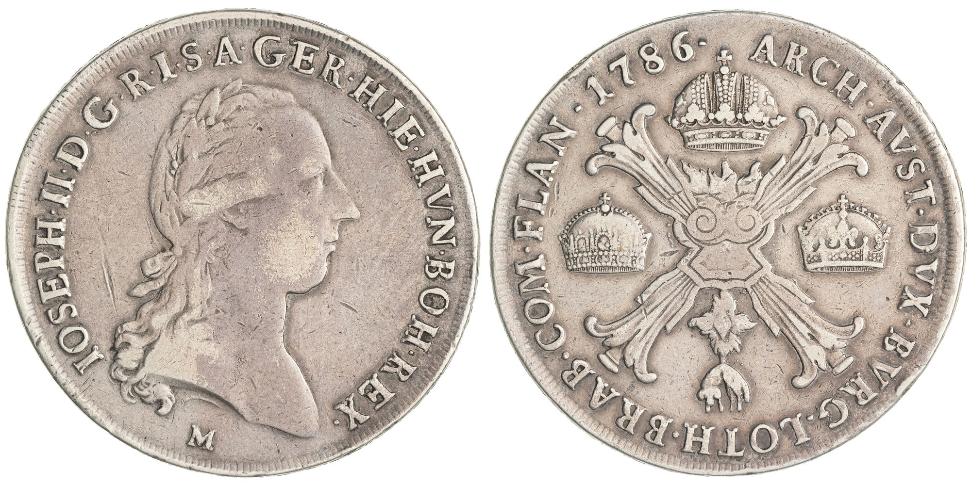 Italian States, Joseph II, Duchy of Milan, Crocione, 1786, Fine