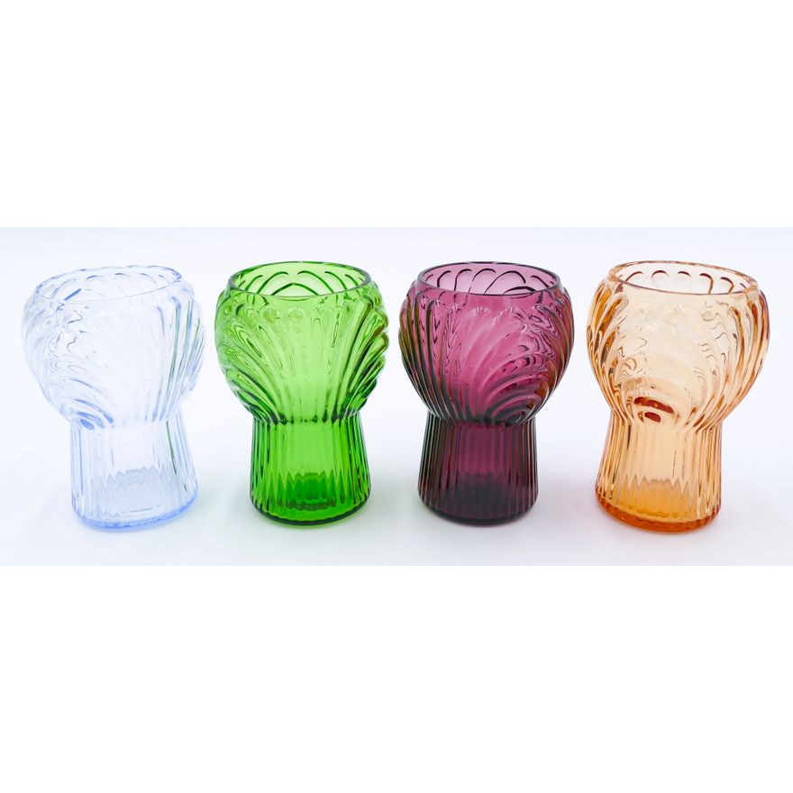 4pc Cambridge Caprice Multi-Colored Glass Shot Tumblers 2.75''