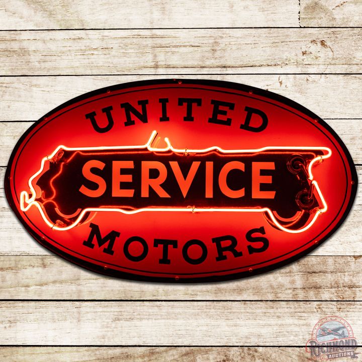 United Motors Service 36" SS Porcelain Neon Sign