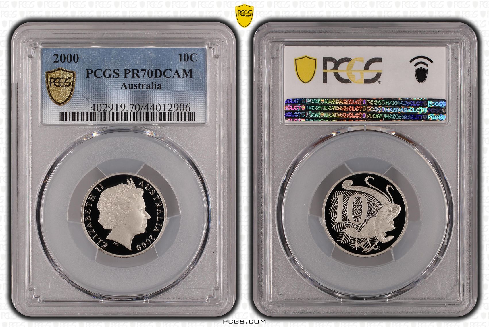 Ten Cent, 2000, Pcgs Pr70dcam