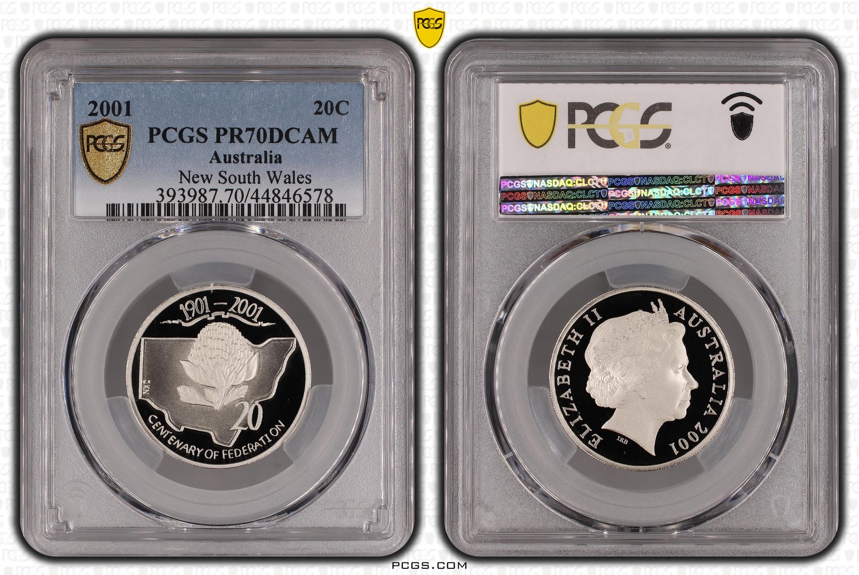 498 · 2001 Australian Twenty Cent, 20c Proof New South Wales PCGS - PR70DCAM POP 71/0 -578
