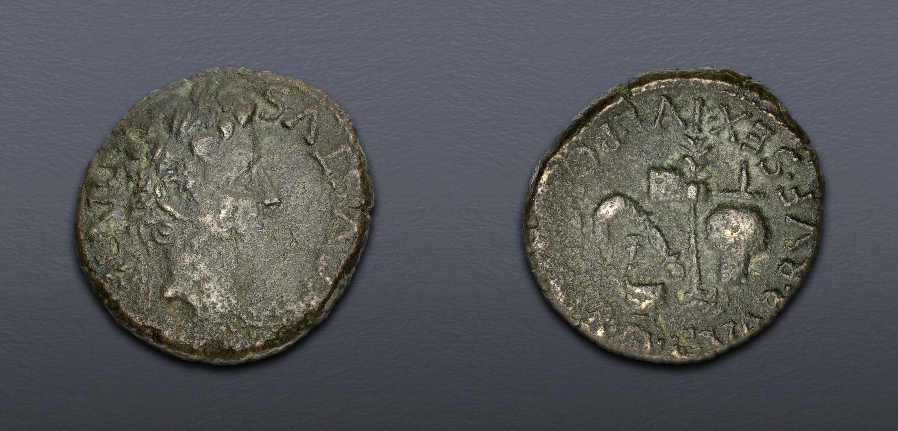 IBERIA, Carthago Nova. Augustus. 27 BC-AD 14. Æ As (27mm, 14.88 g, 9h ...
