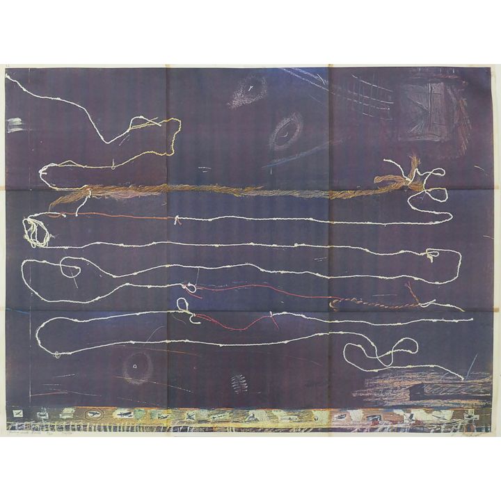 C.T. Chew (b.1948 Washington) 'String with Knots' Serigraph on Collaged Sheet, 1982.