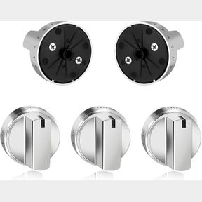 MIFLUS GAS STOVE KNOBS REPLACEMENT WB03X24818 COMPATIBLE FOR G-E 100% STAINLESS STEEL, 5 PACKS