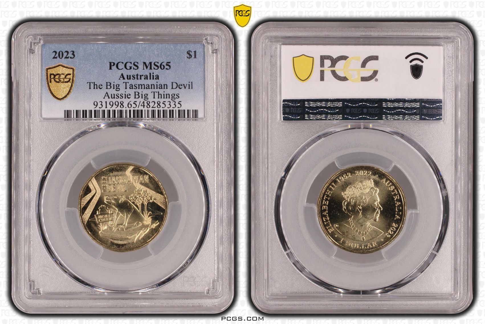 Elizabeth II, The Big Tasmanian Devil Aussie Big Things , One Dollar, 2023, PCGS MS65