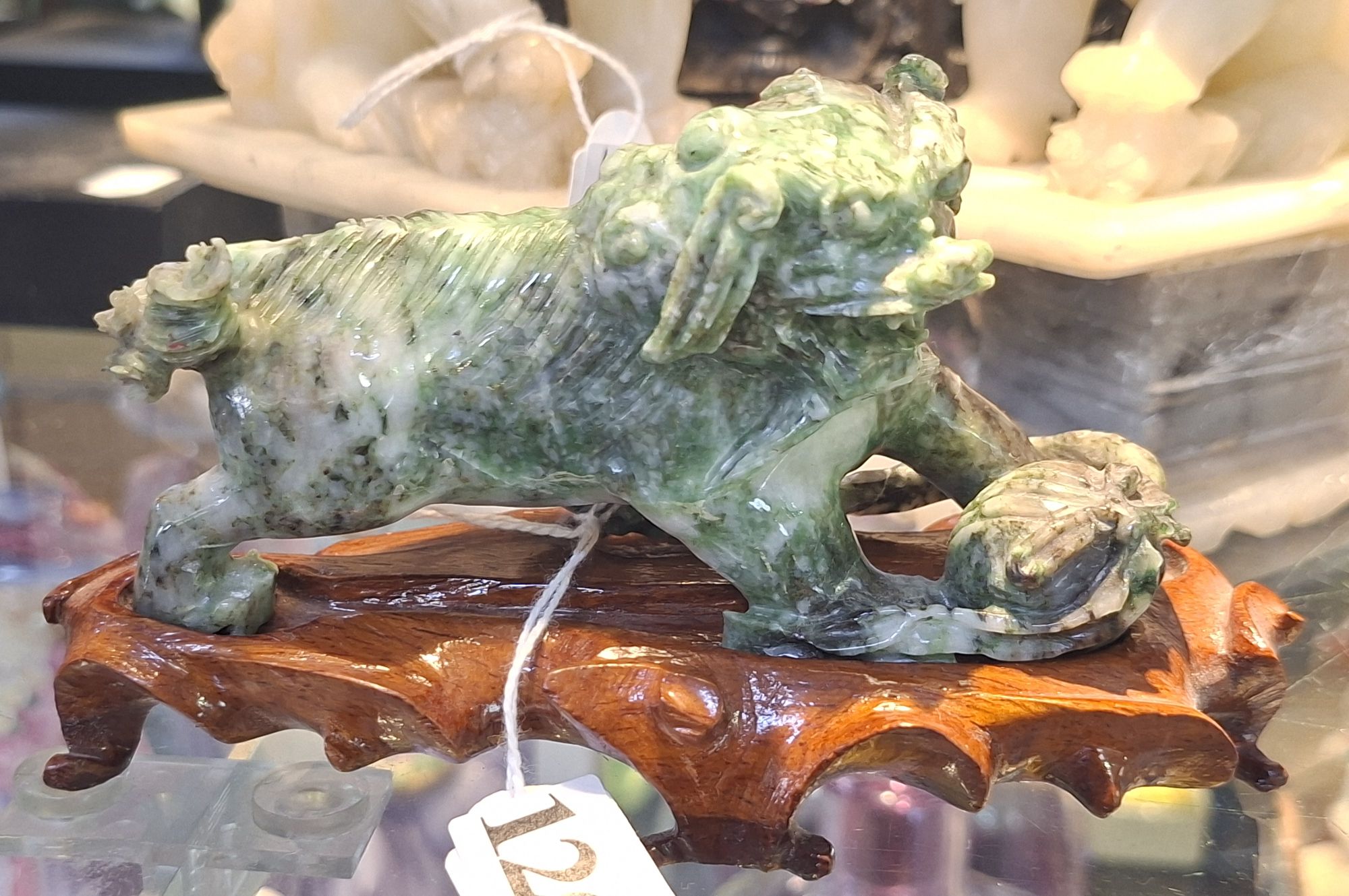 CARVED JADE DOG OF FOO