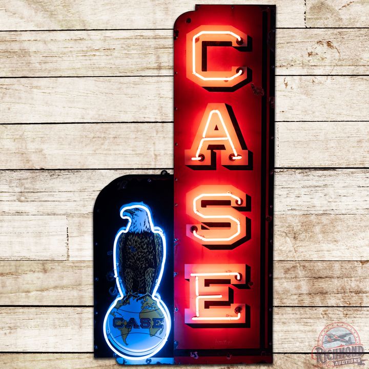 6' Case Multi-Piece SS Porcelain Neon Sign w/ Old Abe