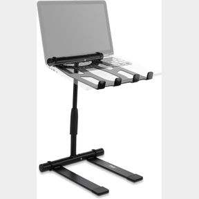PYLE PORTABLE LAPTOP STAND FOR DESK -ADJUSTABLE & FOLDABLE COMPUTER STAND, ERGONOMIC NOTEBOOK HOLDER RISER SUPPORT- COMPATIBLE W/