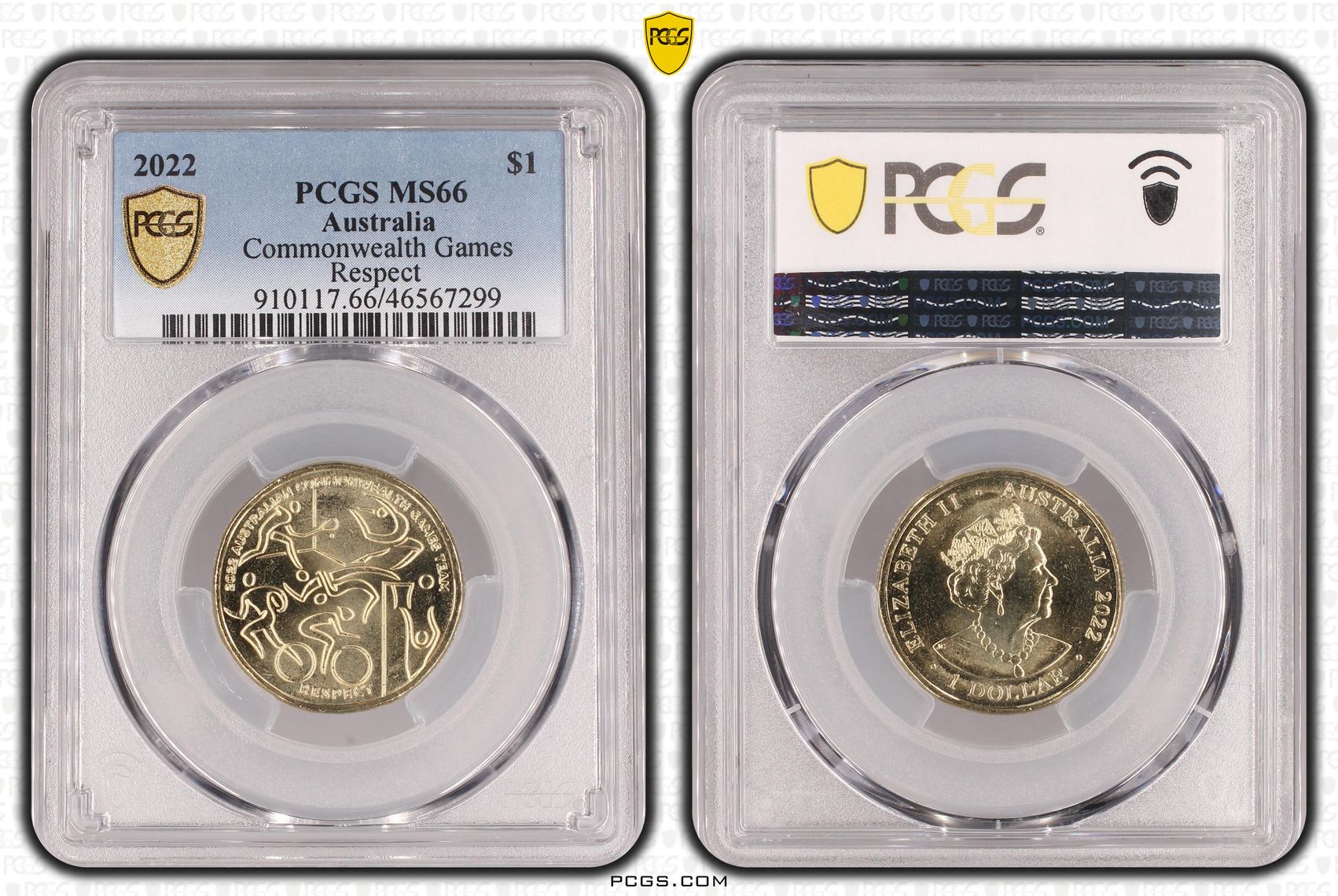 Commonwealth Games Respect, One Dollar, 2022, PCGS MS66