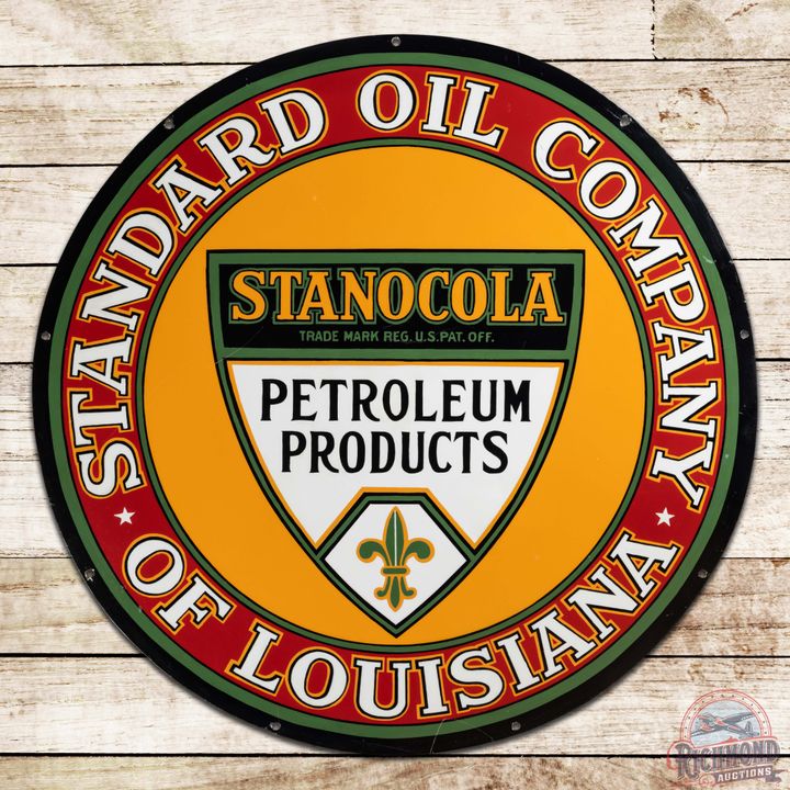 Stanocola Standard Oil Co of Louisiana 30" Single Sided Porcelain Sign w/ Logo