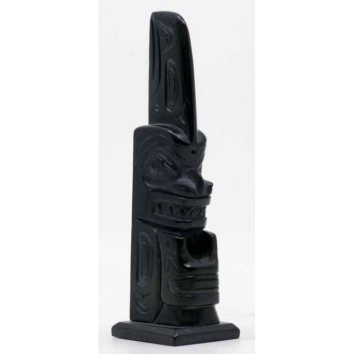 Norman Russ Eagle Bear Argillite Totem 5''