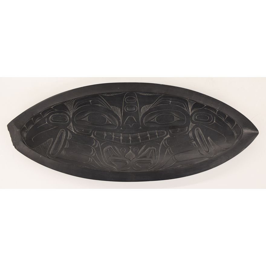 Old Northwest Coast Haida Argillite Oval Dish