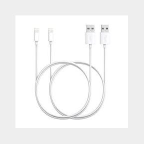 iPhone USB Charging Cable for iPhone 5 + 6 - White (Pack of 2)-50582/7861 (B1 S2) C