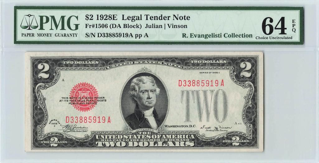 1928E Fr. 1506 PMG Choice UNC 64 EPQ 2 Dollars Legal Tender Note