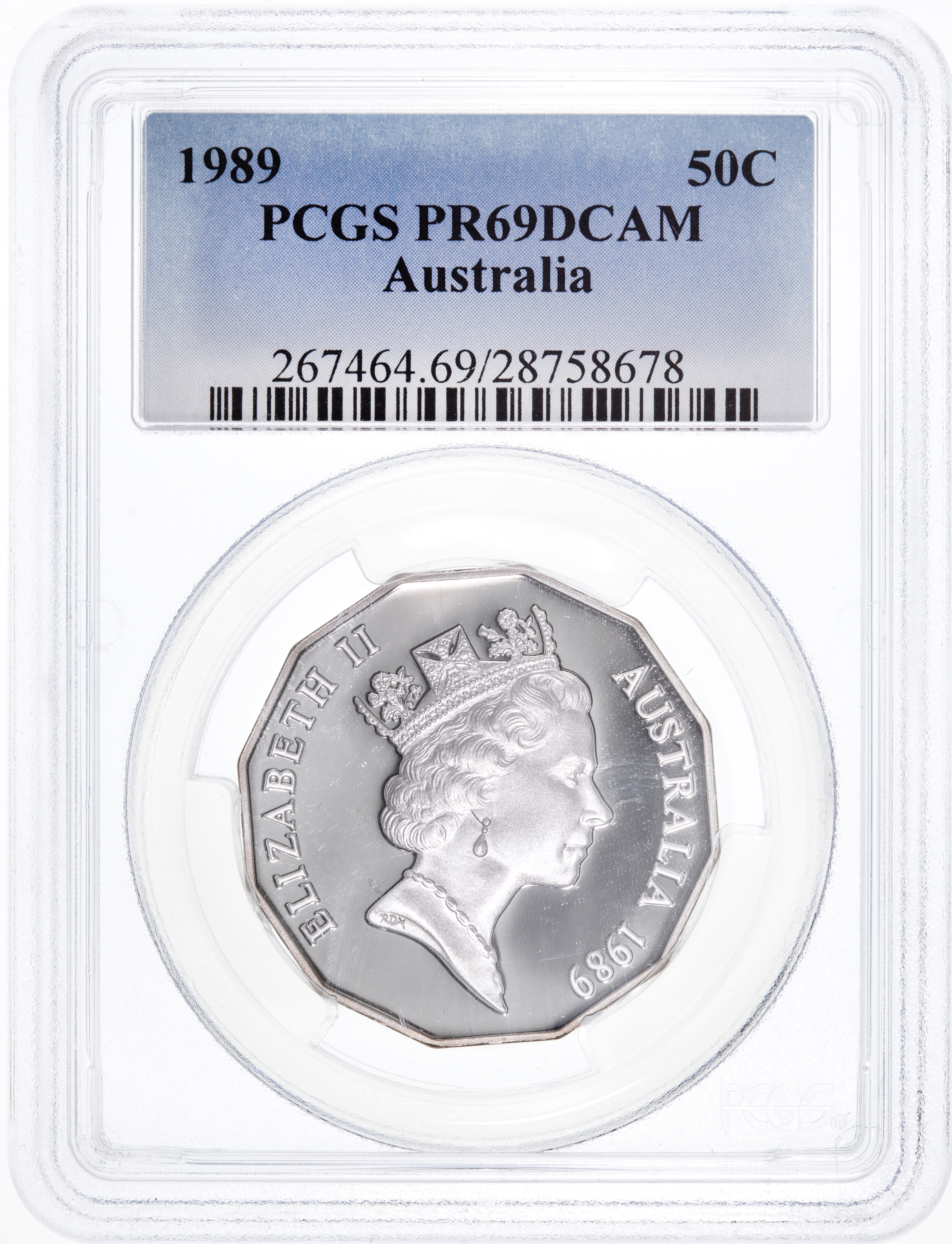 Fifty Cent, 1989, PCGS PR69DCAM