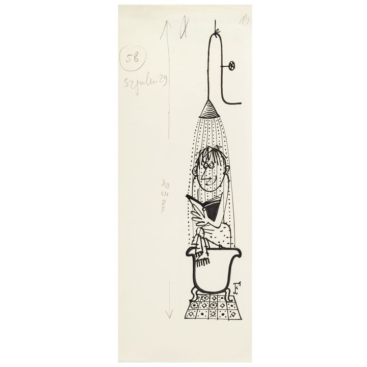 Jerzy Flisak | Prysznic, ilustracja do Szpilek 29