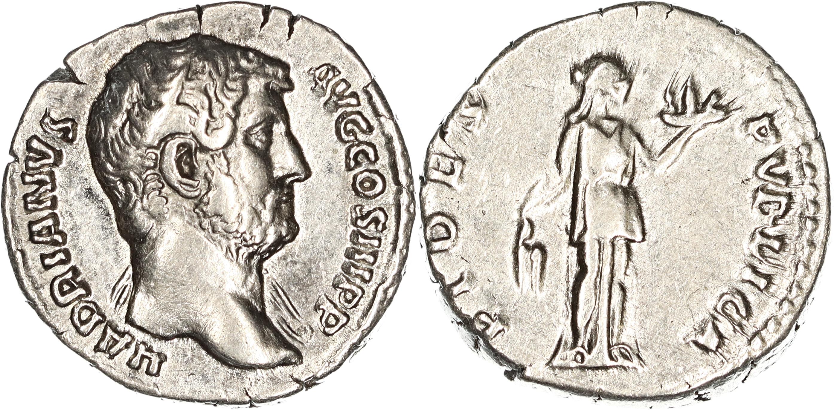 Roman Empire, Hadrian, Silver Denarius, 134-138 AD, nVF