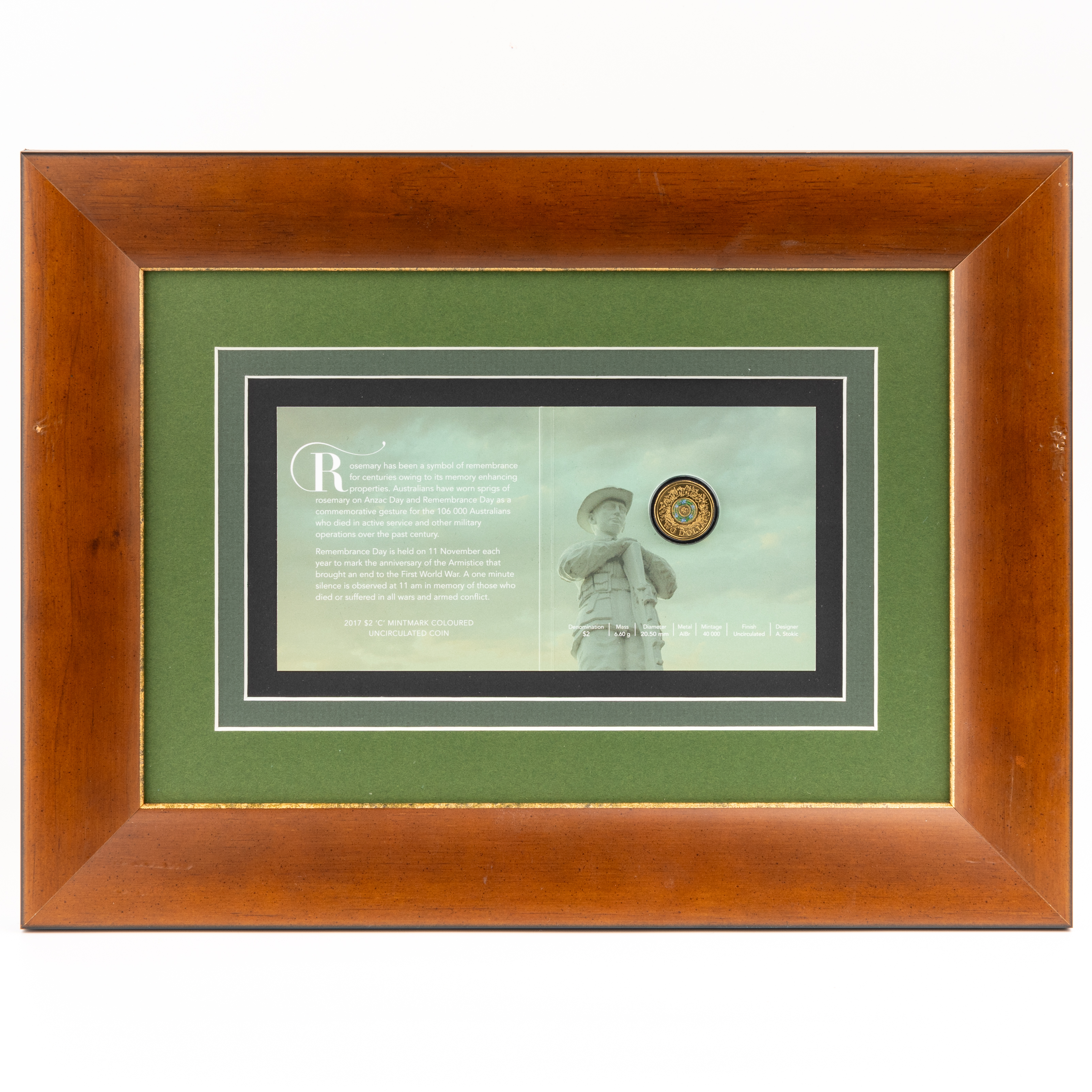 Elizabeth II, Framed Rosemary 30th Anniversary, Two Dollar, 2017-C, UNC