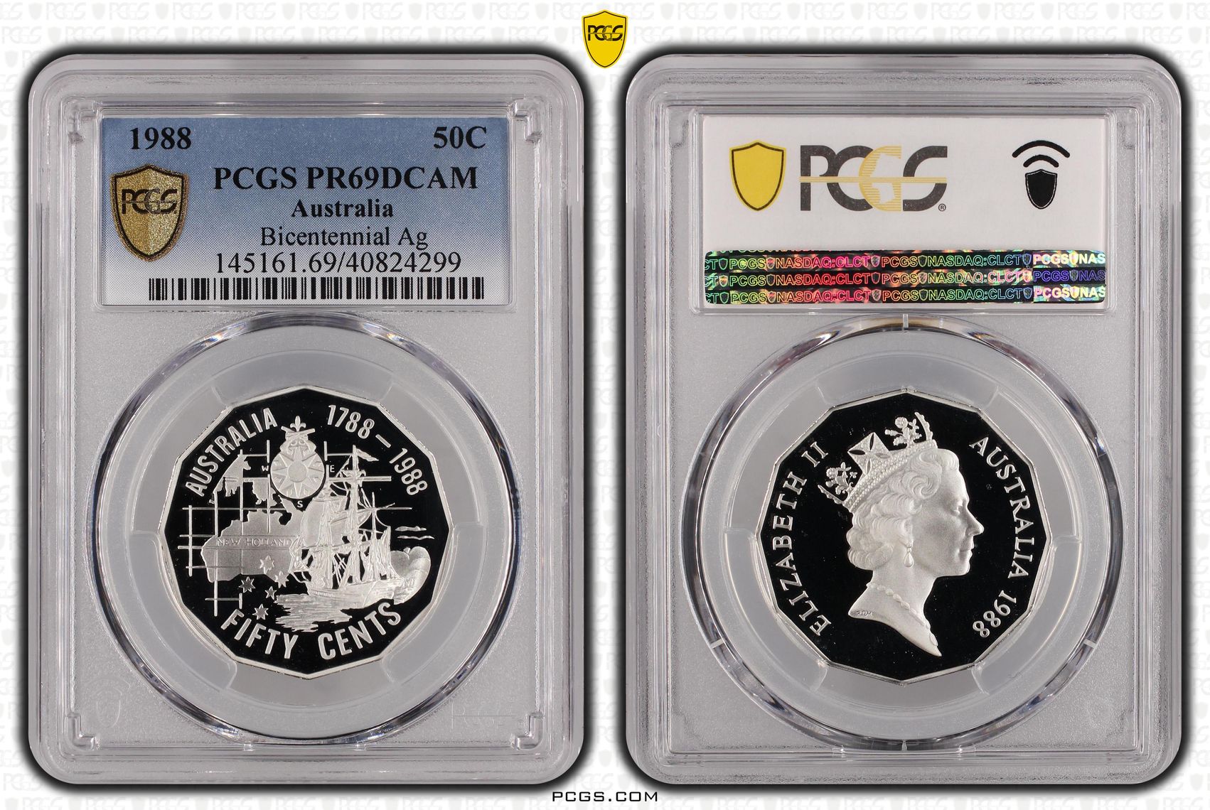 Bicentennial Ag, Fifty Cent, 1988, PCGS PR69DCAM