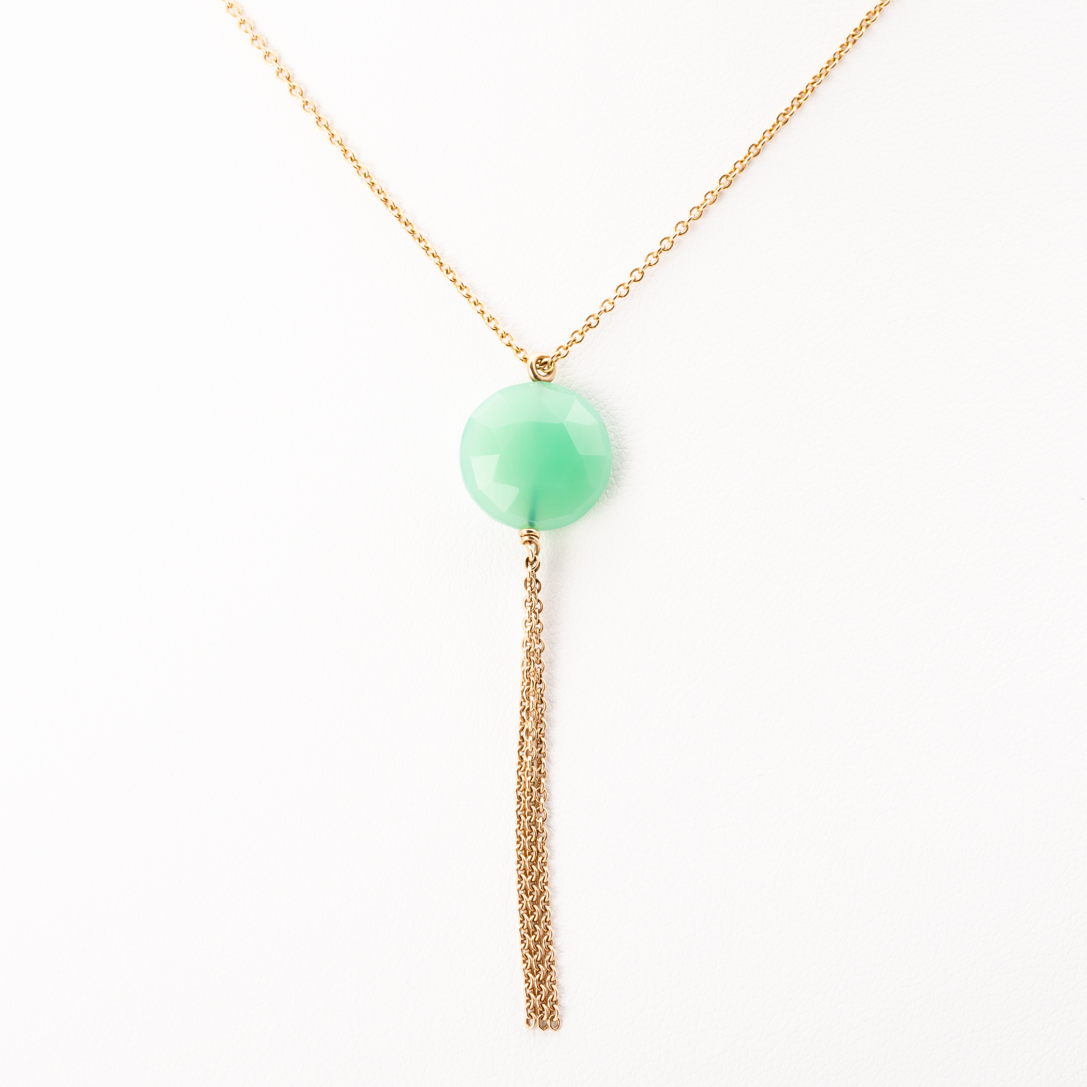 94 · Green Stone 9ct Gold Necklace