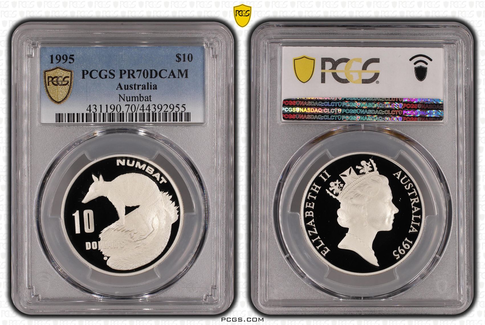 1995 Australia Ten Dollar, $10 Silver Numbat PCGS - PR70DCAM POP 12/0 -955