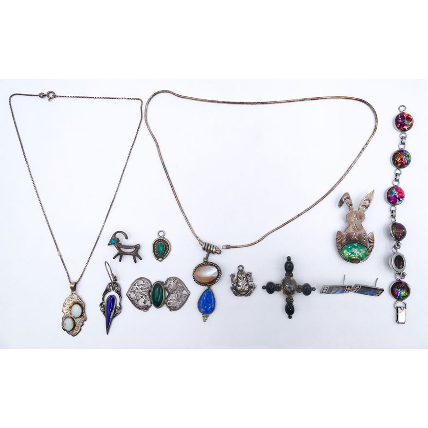 Box Assorted Sterling & Stone Jewelry - 81 Grams TW