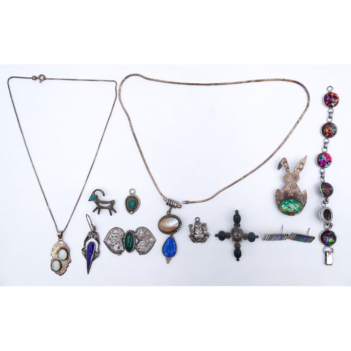 Box Assorted Sterling & Stone Jewelry - 81 Grams TW