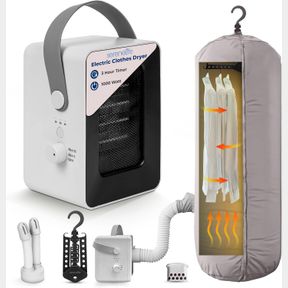 SERENELIFE ELECTRIC PORTABLE CLOTHES DRYER | 1000W MULTI-USE MINI HEATER & AROMA DIFFUSER FOR HOME, APARTMENT, DORM, TRAVEL & RV C