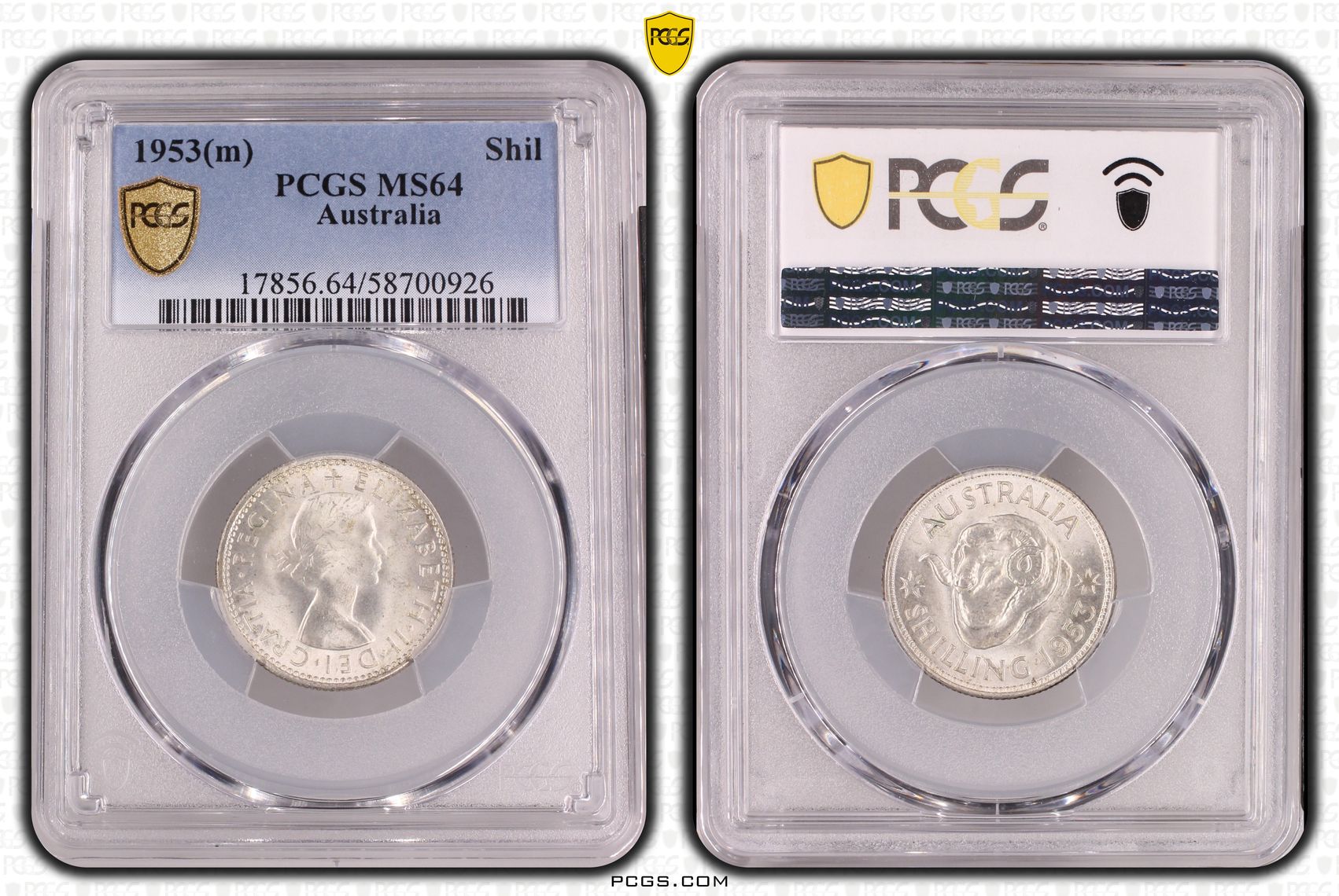 Elizabeth II, Shilling, 1953(m), PCGS MS64