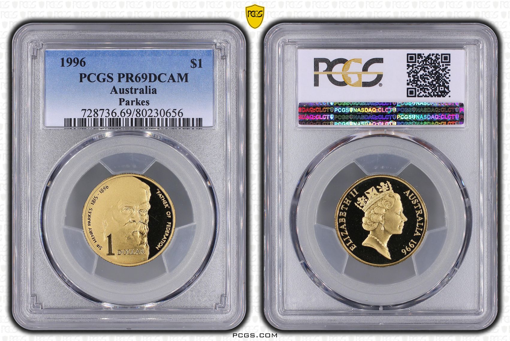 Parkes, One Dollar, 1996, PCGS PR69DCAM