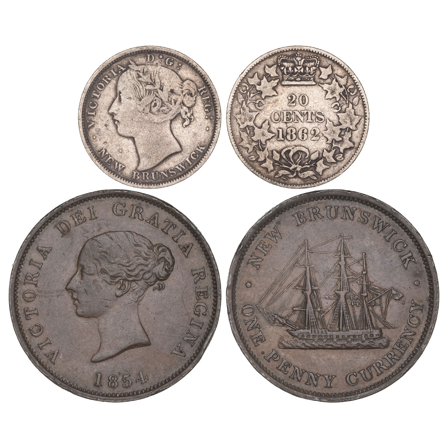 New Brunswick, Victoria, Penny, 1854, aVF
