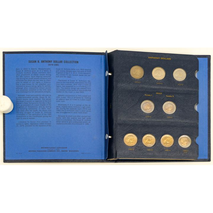 Whitman US Anthony Dollars Coin Book 16pc