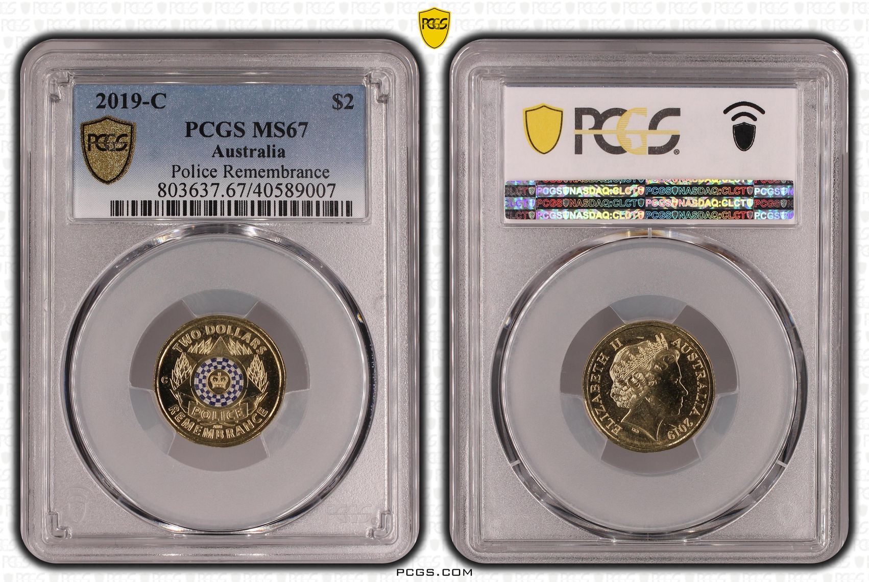Elizabeth II, Police Remembrance, Two Dollar, 2019-C, PCGS MS 67