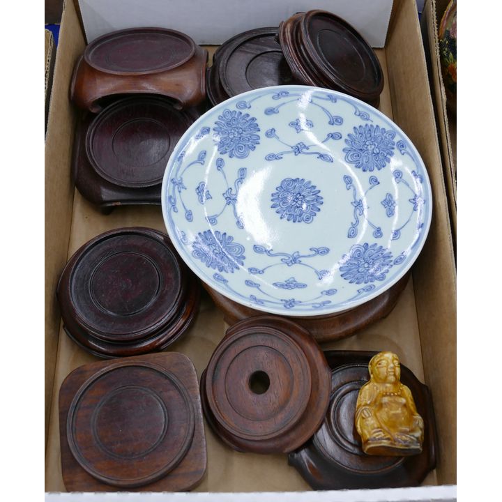 Box Chinese B&W Plate & Stands
