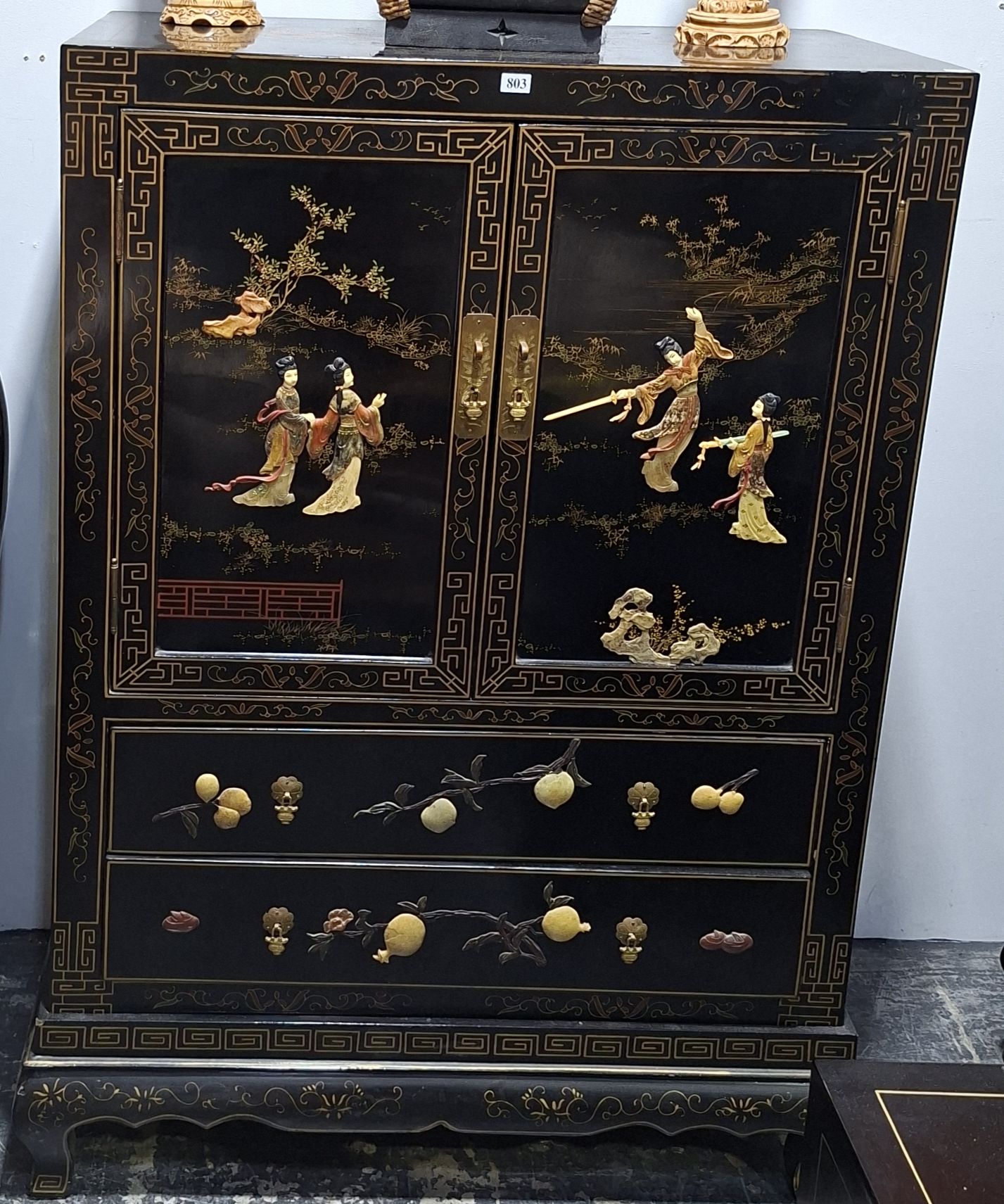 Chinese Black Lacquer Cabinet