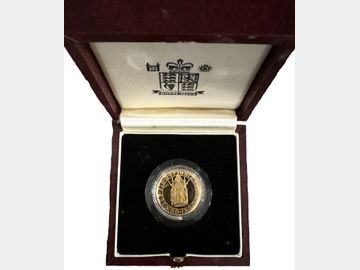 1989 ELIZABETH II TUDOR ROSE PROOF GOLD SOVEREIGN BOXED