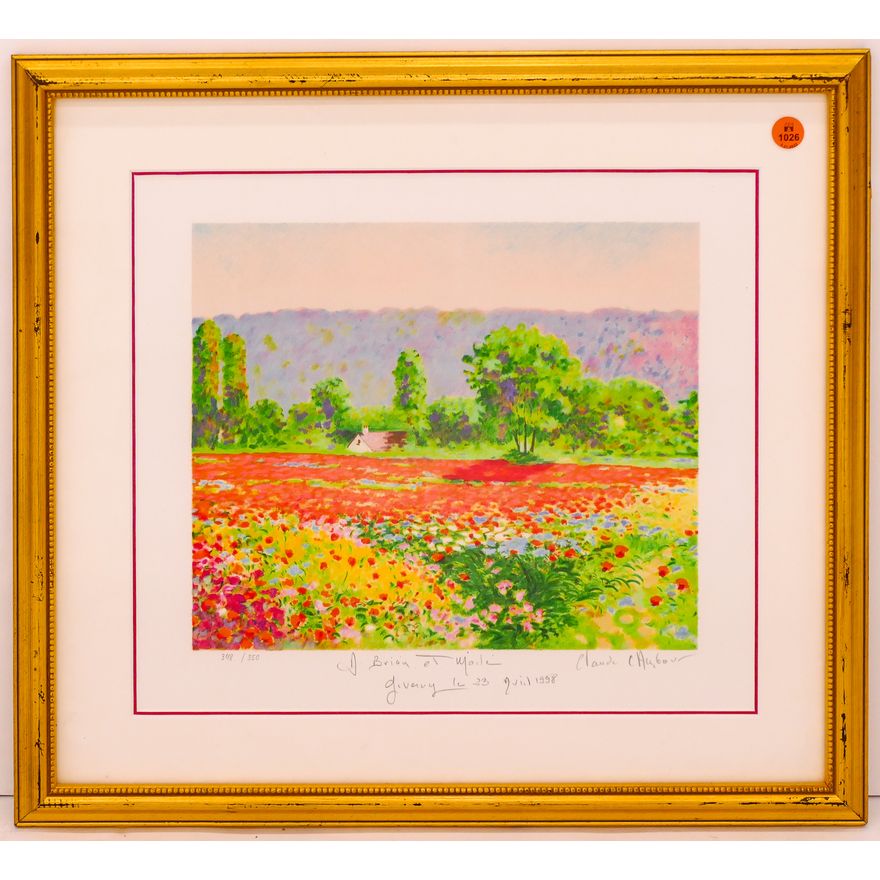 Claude Canbour Giverny French Landscape S/N Lithograph Framed- 18x20''