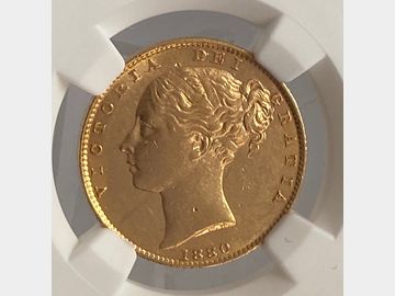 1880 VICTORIA YOUNG HEAD SYDNEY MINT SHIELD GOLD SOVEREIGN AU DETAILS OBVERSE SCRATCH