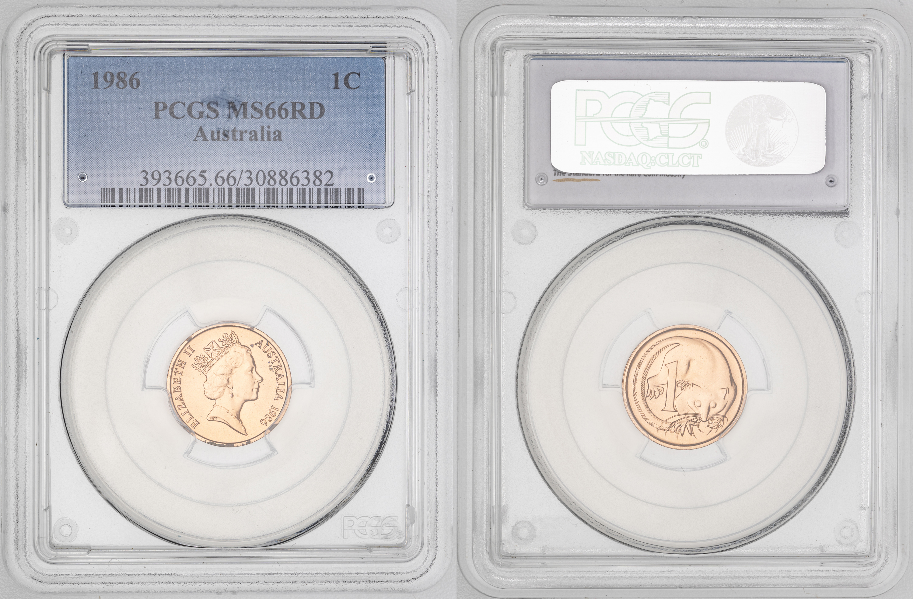 Elizabeth II, KM-78, One Cent, 1986, PCGS MS66RD