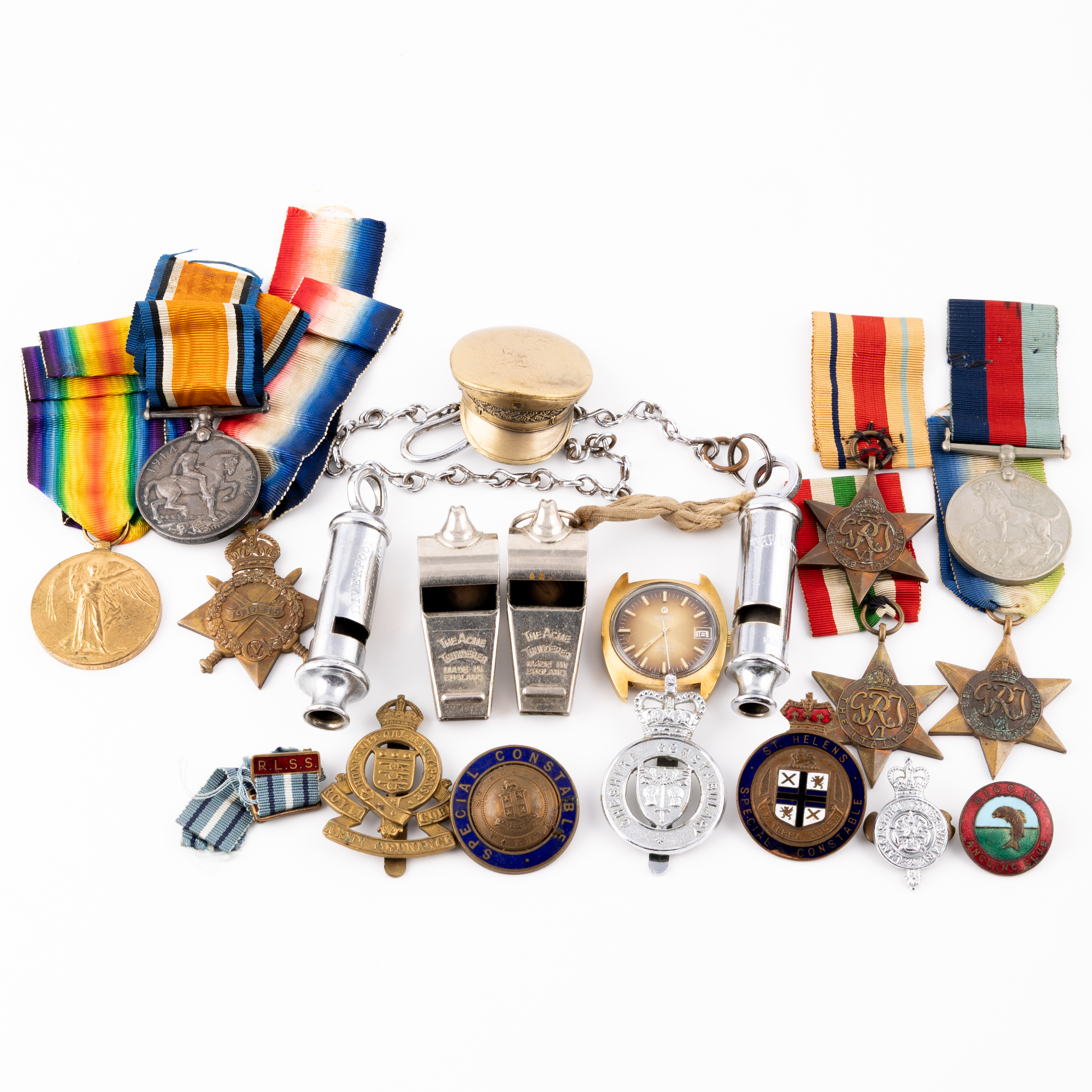 169 · Great Britain, WWI Trio & WWII Group of Four, 1914 - 1945,  VF