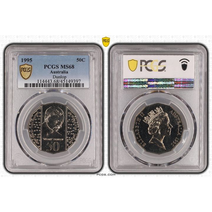 Elizabeth II, Dunlop, Fifty Cent, 1995, PCGS MS 68