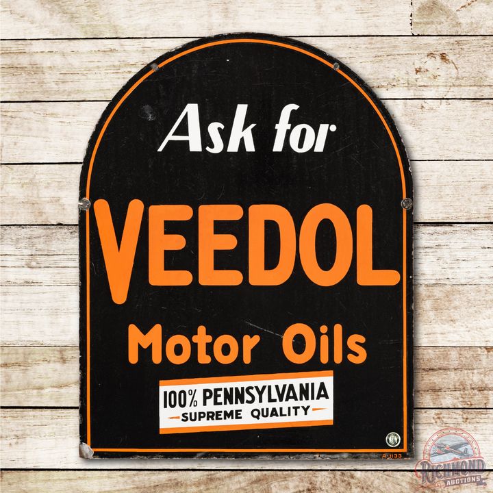 Ask for Veedol Motor Oils Porcelain Sign TAC 8.25