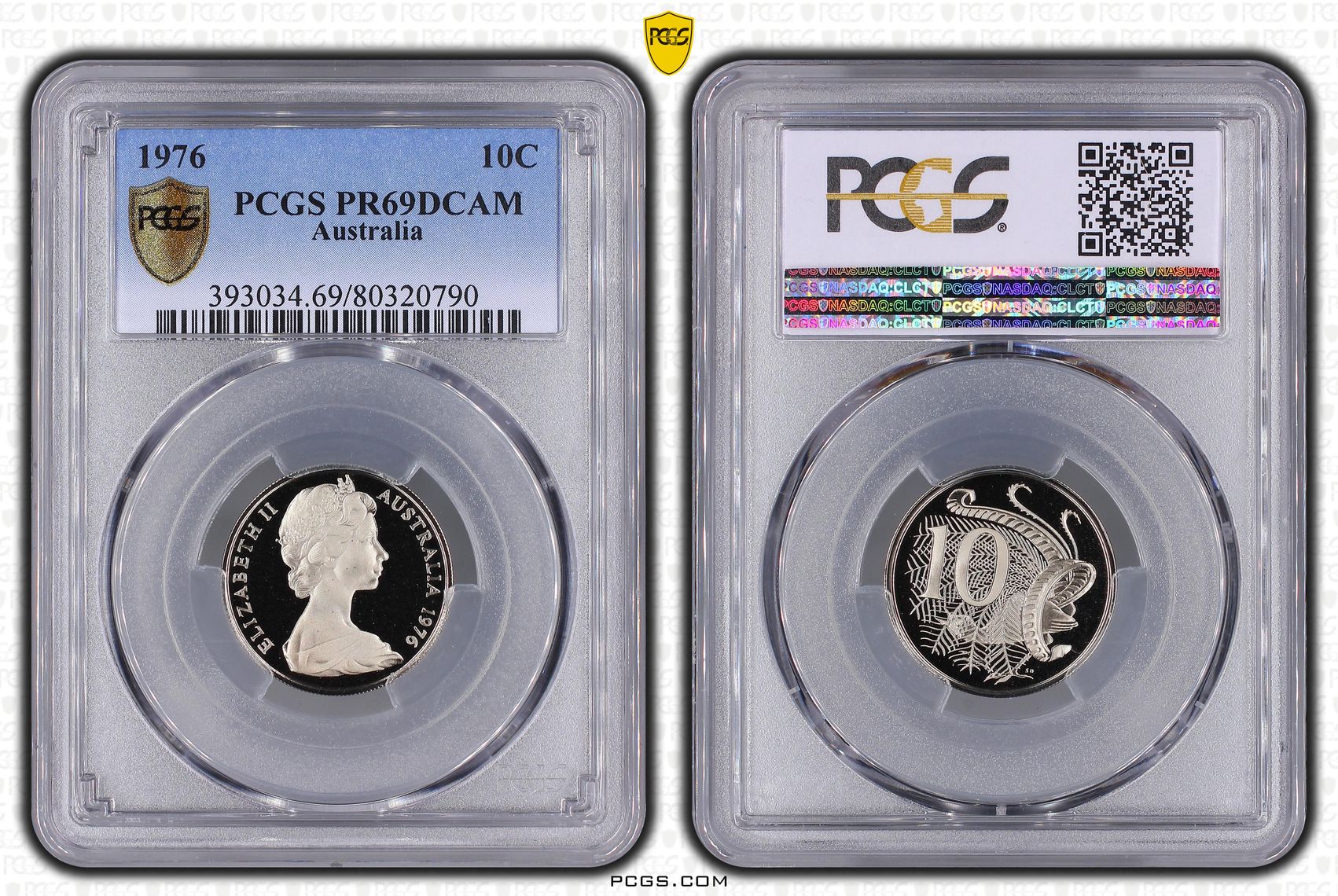 Ten Cent, 1976, Pcgs Pr69dcam