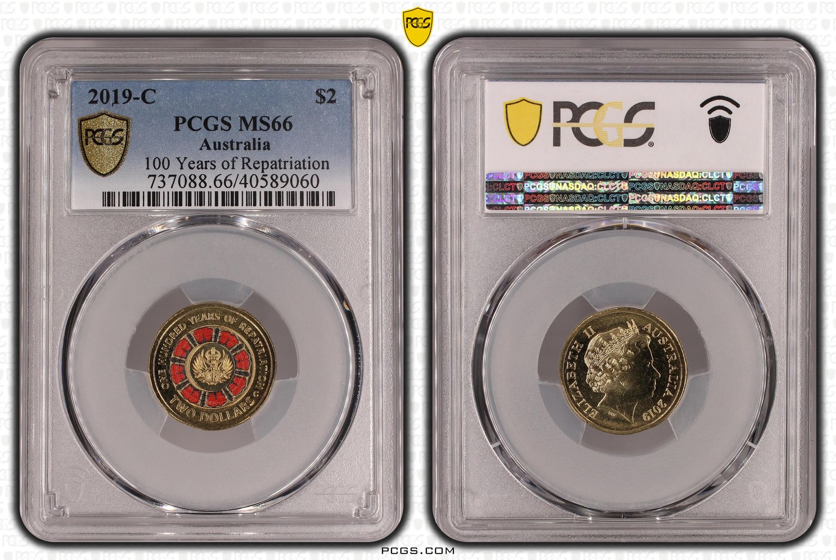 2019-C Australia Two Dollar, $2 100 Years of Repatriation PCGS - MS66 -060