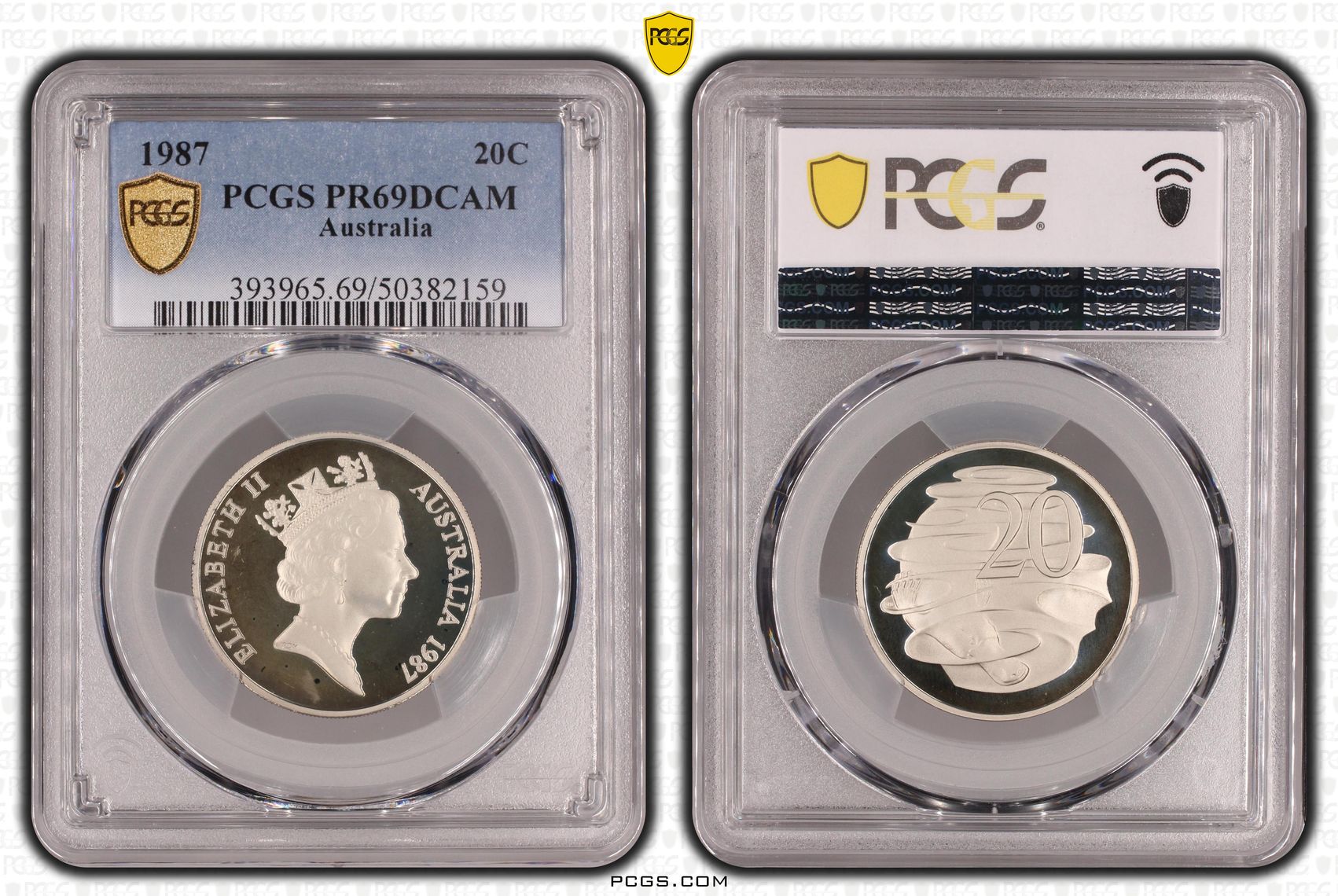 Twenty Cent, 1987, PCGS PR69DCAM
