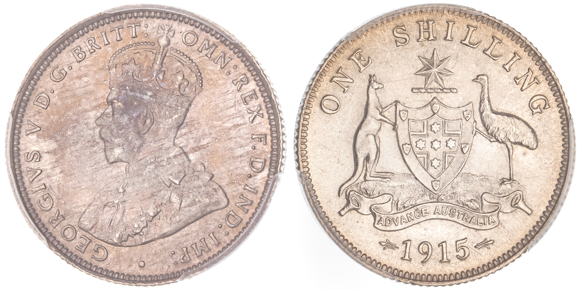 George V, Shilling, 1915, PCGS MS 63