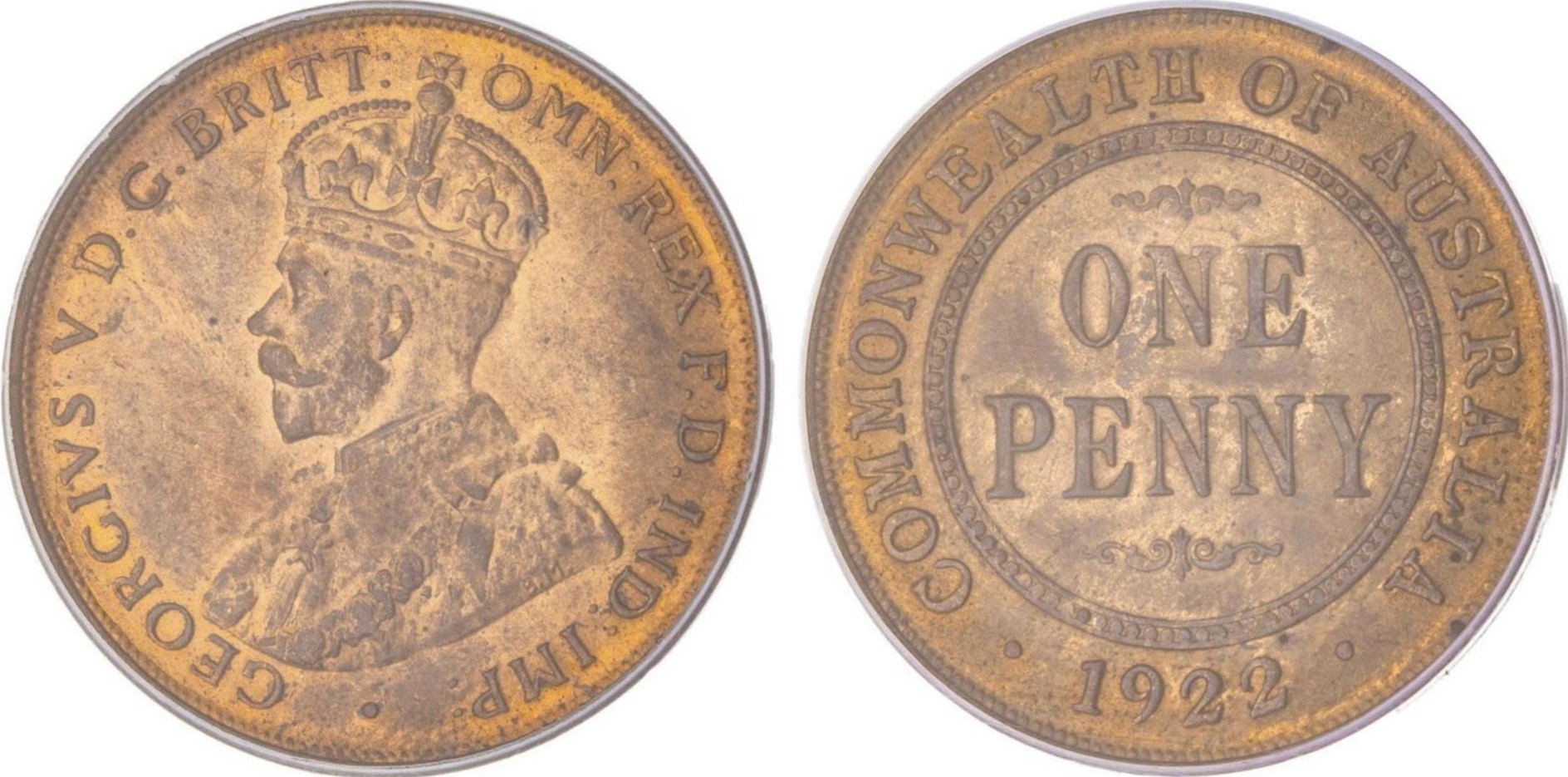 George V, Penny, 1922, PCGS MS 63RB