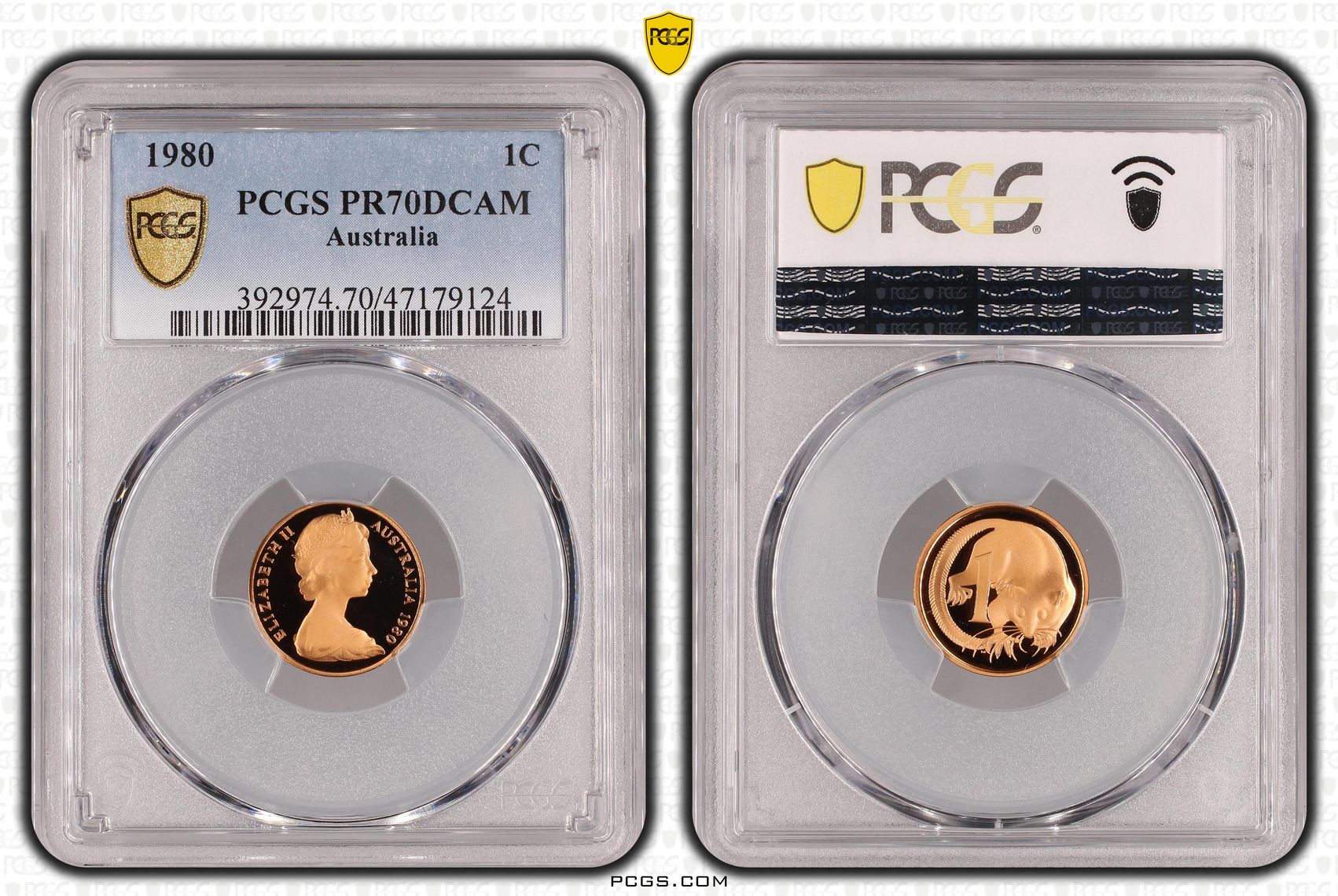 Elizabeth II, One Cent, 1980, PCGS PR70DCAM