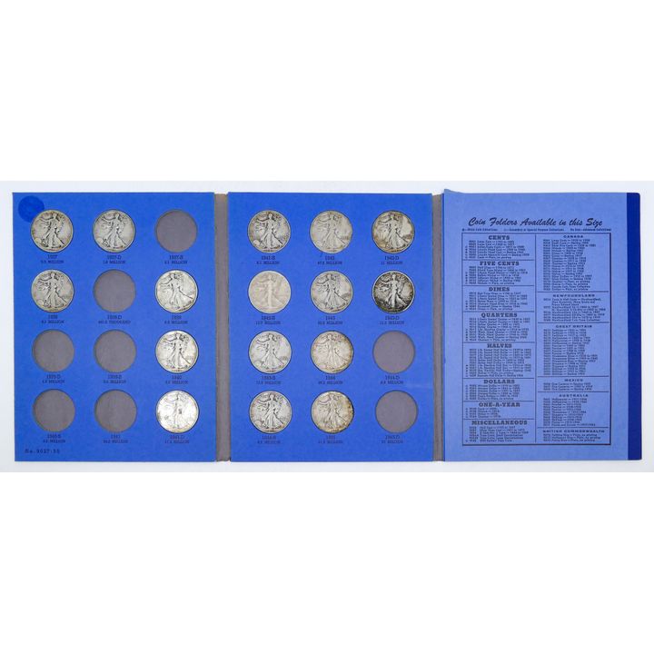 US Walking Liberty Silver Half Dollar Blue Book 19pc